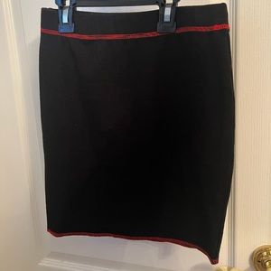 black and red skirt. tight fitting